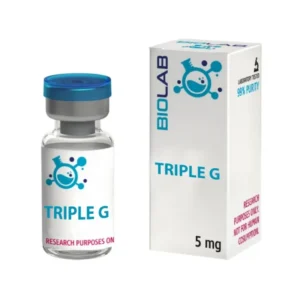 GLP-1, GIP, and the glucagon receptor are the three receptors that Triple G, an experimental peptide, interacts with. TripleG 5 mg